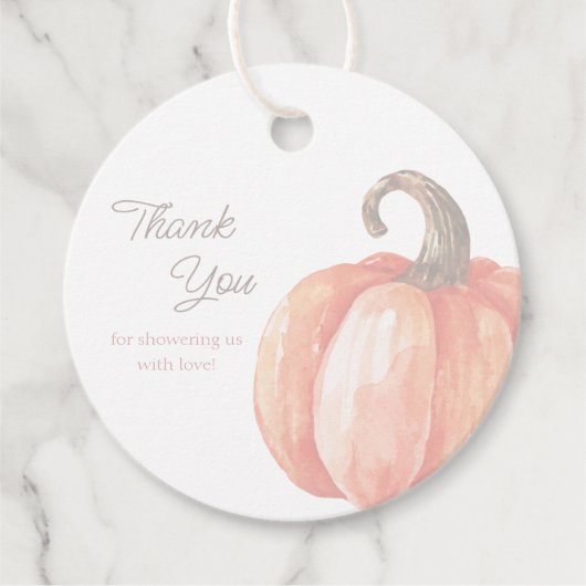 Herfst Waterverf Pompoen Baby shower Dank u Bedankjes Labels (Voorkant)