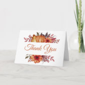 Herfst Waterverf pompoen Baby shower dank u kaart (Voorkant)