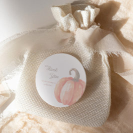 Herfst Waterverf pompoen Baby shower Ronde Sticker