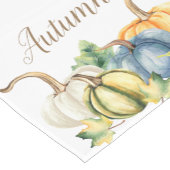 Herfst Waterverf Pompoen Blauw Wit Sinaasappel Korte Tafelloper (Hoek)