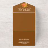 Herfst Waterverf Pompoen Bloemen Bruiloft RSVP All In One Uitnodiging (Buitenkant)