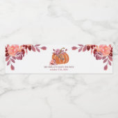 Herfst Waterverf Pompoen Bloemen Water Flesje Labe Waterfles Etiket (Enkel label)