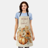 Herfst Waterverf pompoen bloemontwerp- Schort (Gedragen)