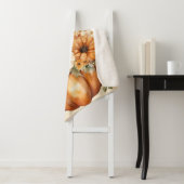 Herfst Waterverf pompoen bloemontwerp- Sherpa Deken (In situ)