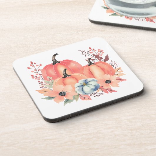 Herfst Waterverf Pompoen Boho Bier Onderzetter (Linkerzijde)