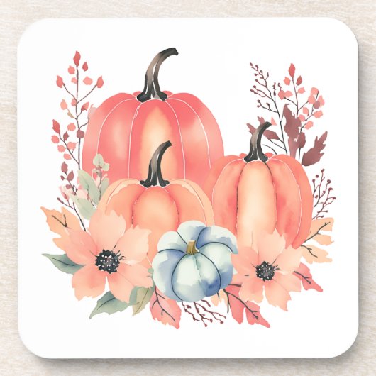 Herfst Waterverf Pompoen Boho Bier Onderzetter (Voorkant)