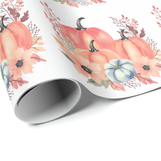 Herfst Waterverf Pompoen Boho Cadeaupapier (Rol Hoek)