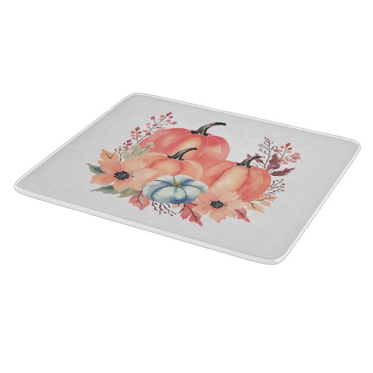 Herfst Waterverf Pompoen Boho Snijplank (Hoek)