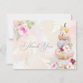 Herfst waterverf pompoen bruids-shower dank je kaa bedankkaart (Voorkant)