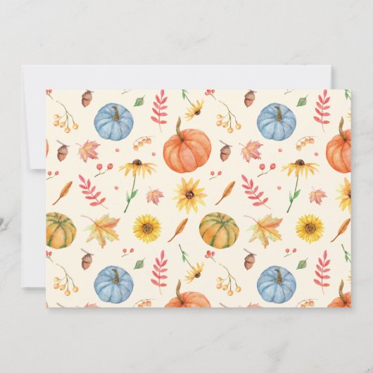 Herfst Waterverf Pompoen Foto Kinderen Verjaardag Kaart (Achterkant)