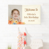 Herfst Waterverf Pompoen Foto Kinderen Verjaardag Spandoek (Insitu)