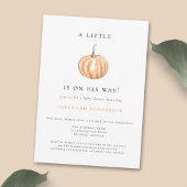 Herfst Waterverf Pompoen Oranje Baby shower Kaart