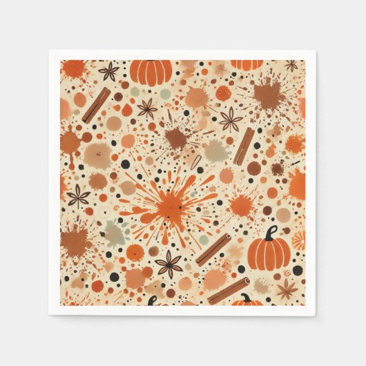Herfst Waterverf Pompoen Spice Decoupage Servetten (Voorkant)