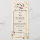 Herfst waterverf pompoen Thanksgiving Menu (Voorkant)