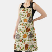 Herfst Waterverf Pompoenen Appels Ivy op Gingham