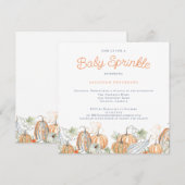 Herfst Waterverf pompoenen Baby Sprinkle Kaart (Voorkant / Achterkant)
