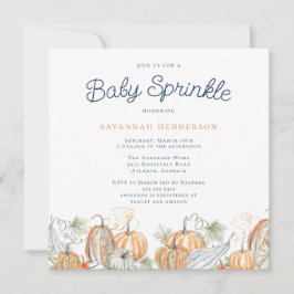 Herfst Waterverf pompoenen Baby Sprinkle Kaart