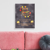 Herfst Waterverf Pompoenen geven Bedankt Canvas Afdruk (Insitu (Woonkamer))