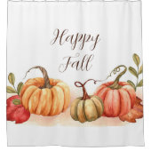 Herfst waterverf pompoenen met aanpasbare tekst douchegordijn (Voorkant)