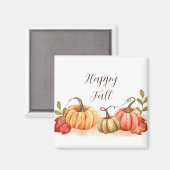 Herfst waterverf pompoenen met aanpasbare tekst magneet (Voorkant / Achterkant)