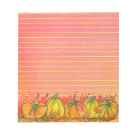Herfst Waterverf pompoenen Notitieblok