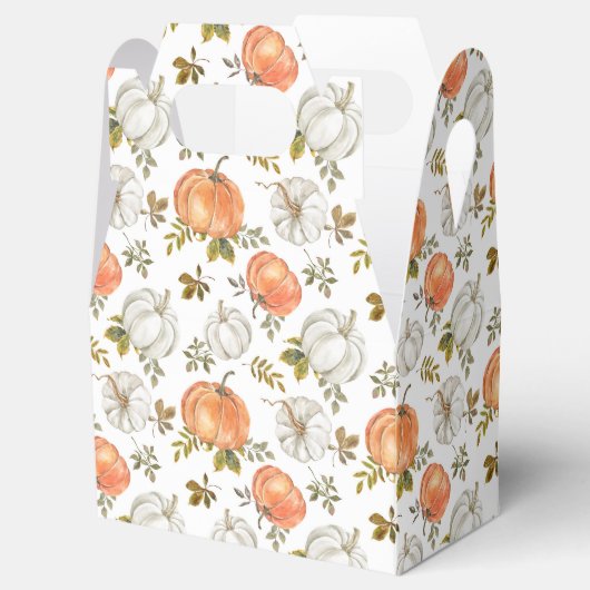 Herfst Waterverf pompoenpatroon Bedankdoosjes (Geopend)