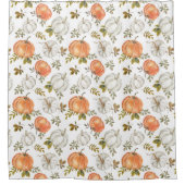 Herfst Waterverf pompoenpatroon Douchegordijn (Voorkant)