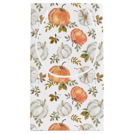 Herfst Waterverf pompoenpatroon Klein Cadeauzakje (Achterkant)