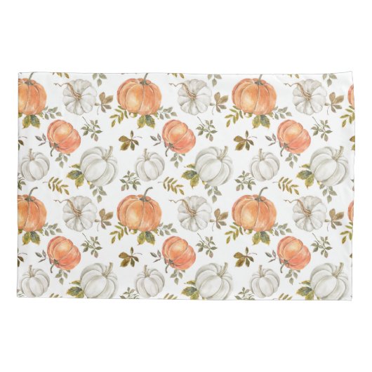 Herfst Waterverf pompoenpatroon Kussensloop (Achterkant)