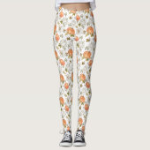 Herfst Waterverf pompoenpatroon Leggings (Voorkant)