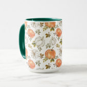 Herfst Waterverf pompoenpatroon Mok (Voorkant links)