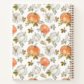 Herfst Waterverf pompoenpatroon Notitieboek (Achterkant)