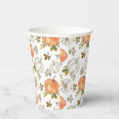 Herfst Waterverf pompoenpatroon Papieren Bekers (Rechts)