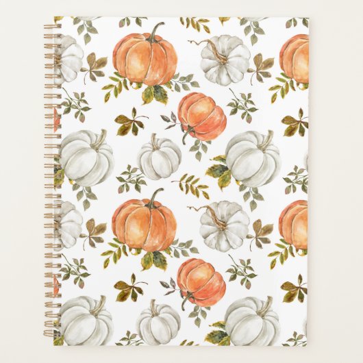 Herfst Waterverf pompoenpatroon Planner (Voorkant)