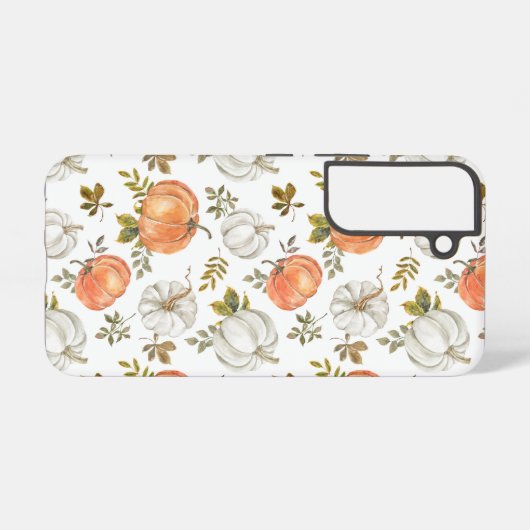 Herfst Waterverf pompoenpatroon Samsung Galaxy Hoesje (Achterkant horizontaal)