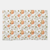 Herfst Waterverf pompoenpatroon Theedoek (Horizontaal)