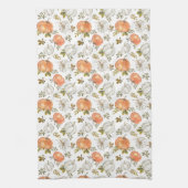 Herfst Waterverf pompoenpatroon Theedoek (Verticaal)