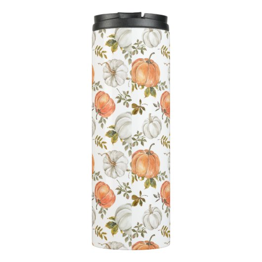 Herfst Waterverf pompoenpatroon Thermosbeker (Achterkant)