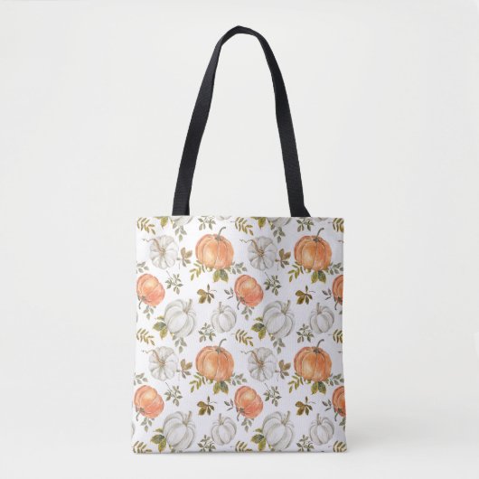 Herfst Waterverf pompoenpatroon Tote Bag (Voorkant)