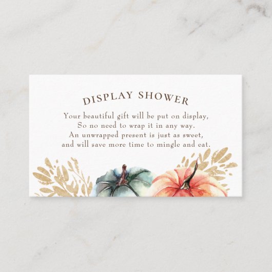 Herfst Waterverf — pompoenwrak — schoeisel Visitekaartje (Voorkant)