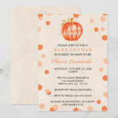Herfst Waterverf Pumpkin Baby Shower Invitting Kaart (Voorkant / Achterkant)