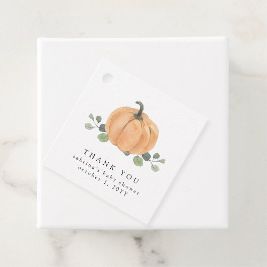 Herfst Waterverf Pumpkin Bedankjes Labels (In situ)