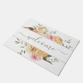 Herfst Waterverf Pumpkin Floral Welkomstscript Deurmat (Schuin)