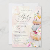 Herfst Waterverf Pumpkin Girl Baby shower Kaart (Voorkant)