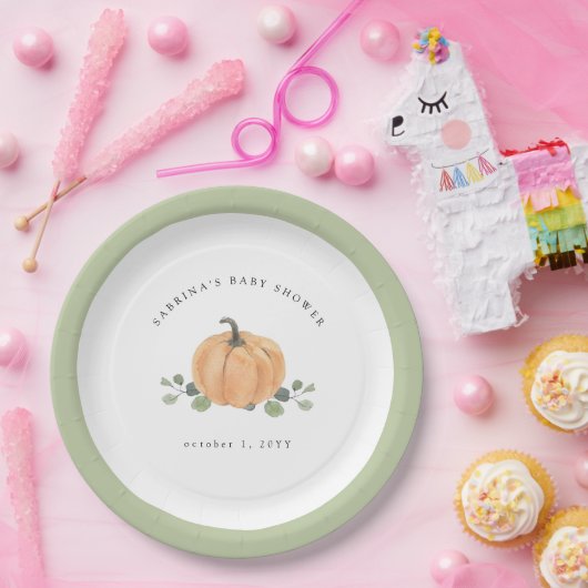 Herfst Waterverf Pumpkin Papieren Bordje (Feest)