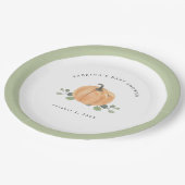 Herfst Waterverf Pumpkin Papieren Bordje (Gekanteld)