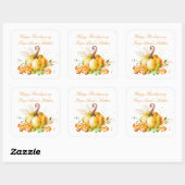 Herfst Waterverf Pumpkin Patch Square Stickers (Vel)