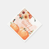 Herfst Waterverf Pumpkins Floral Birthday Servet (Hoek)