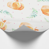 Herfst Waterverf Pumpkins & Green Laurels Cadeaupapier (Hoek)