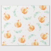 Herfst Waterverf Pumpkins & Green Laurels Cadeaupapier (Vlak)